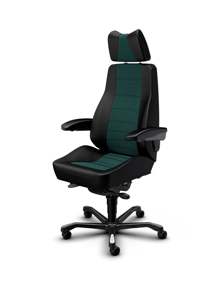 24-Stunden-Stuhl-Controller-Comfort-Line-Leder-Stoff-Schwarz-gruen-sitz-besser.de