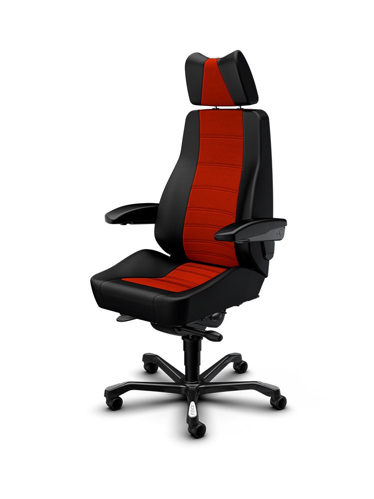 24-Stunden-Stuhl-Controller-Comfort-Line-Leder-Stoff-Schwarz-rot-sitz-besser.de