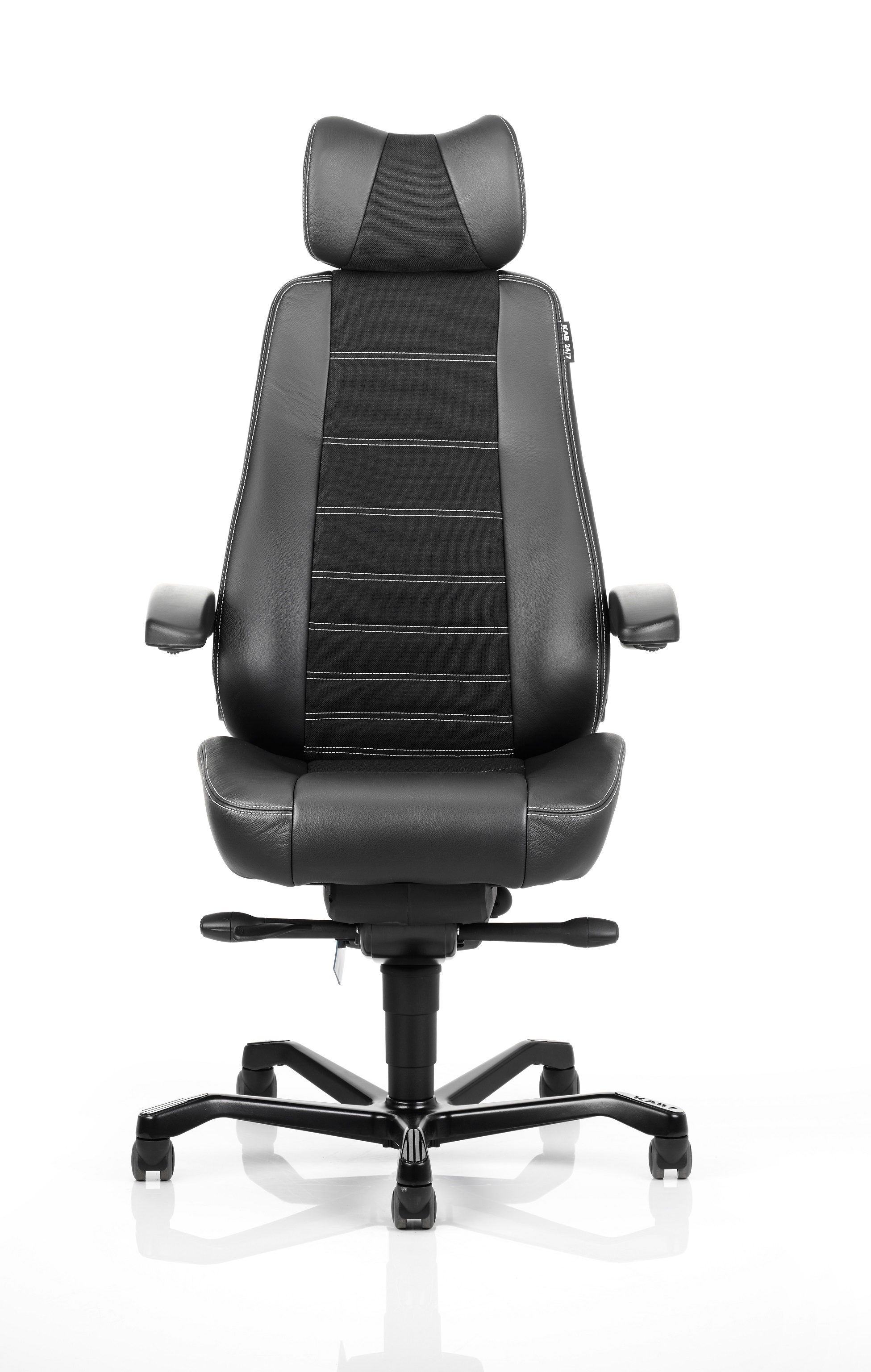 24-Stunden-Stuhl-controller-White-Line-Leder-Stoff-Schwarz-sitz-besser.de-2